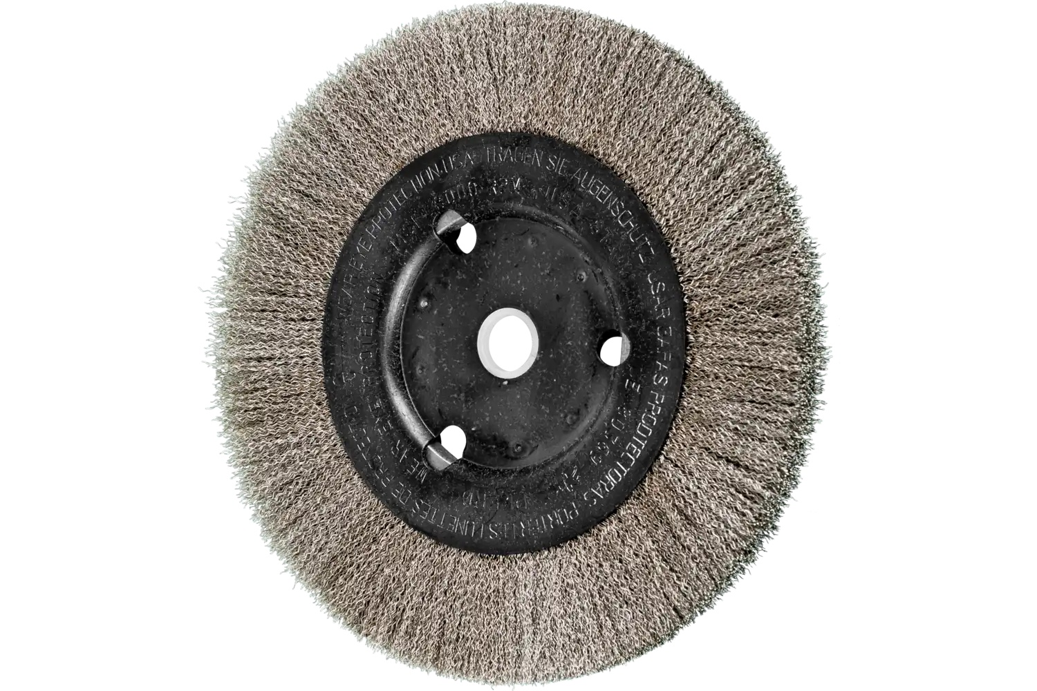 Picture of Pferd Crimped Wire Wheel Brush 6" Dia Narrow Face .008 Stainless Steel 5/8-1/2" Arbor